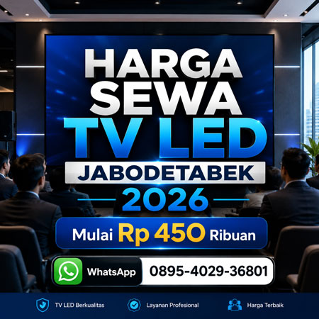Harga sewa TV LED Jabodetabek 2026 SALT Rental untuk seminar meeting hybrid event dan pameran profesional