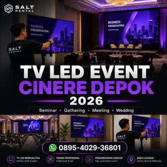 Penyewaan TV LED event Cinere Depok untuk seminar gathering meeting dan wedding 2026