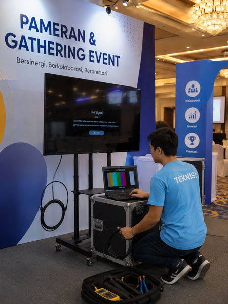 Teknisi testing TV LED Salt Rental Depok