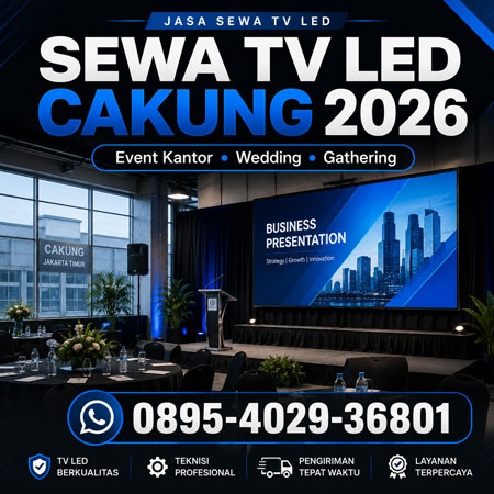 Jasa sewa TV LED Cakung Jakarta Timur 2026 untuk event kantor wedding seminar dan gathering