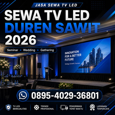 Jasa sewa TV LED Duren Sawit Jakarta Timur 2026 untuk seminar wedding gathering dan corporate event