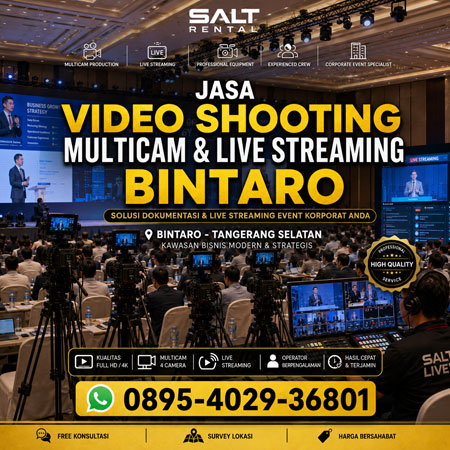 Jasa Video Shooting Multicam dan Live Streaming Bintaro Profesional Salt Rental