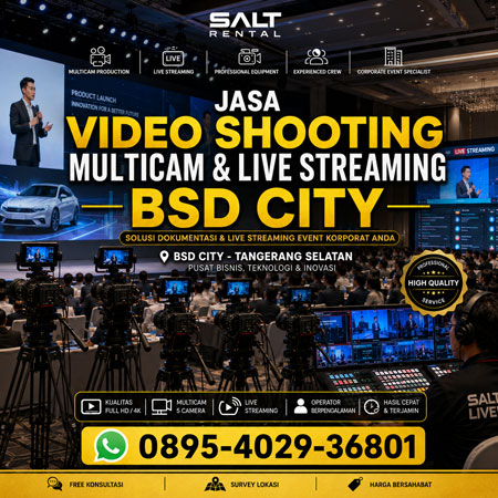 Jasa Video Shooting Multicam dan Live Streaming BSD City Profesional Salt Rental