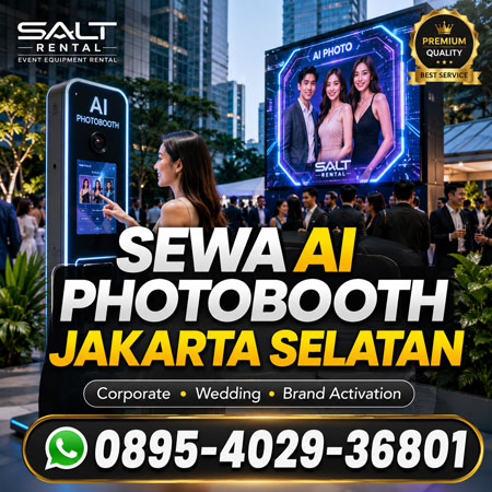 Sewa AI Photobooth Jakarta Selatan 2026 untuk corporate event wedding gathering dan brand activation oleh Salt Rental.