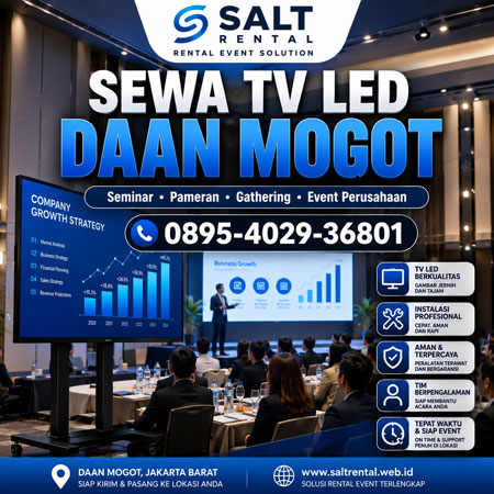 Sewa TV LED Daan Mogot Jakarta Barat untuk seminar gathering pameran dan event perusahaan Salt Rental