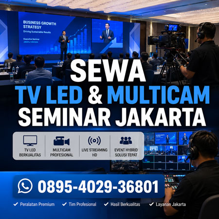 Sewa TV LED dan Jasa Multicam Live Streaming Seminar Jakarta Profesional